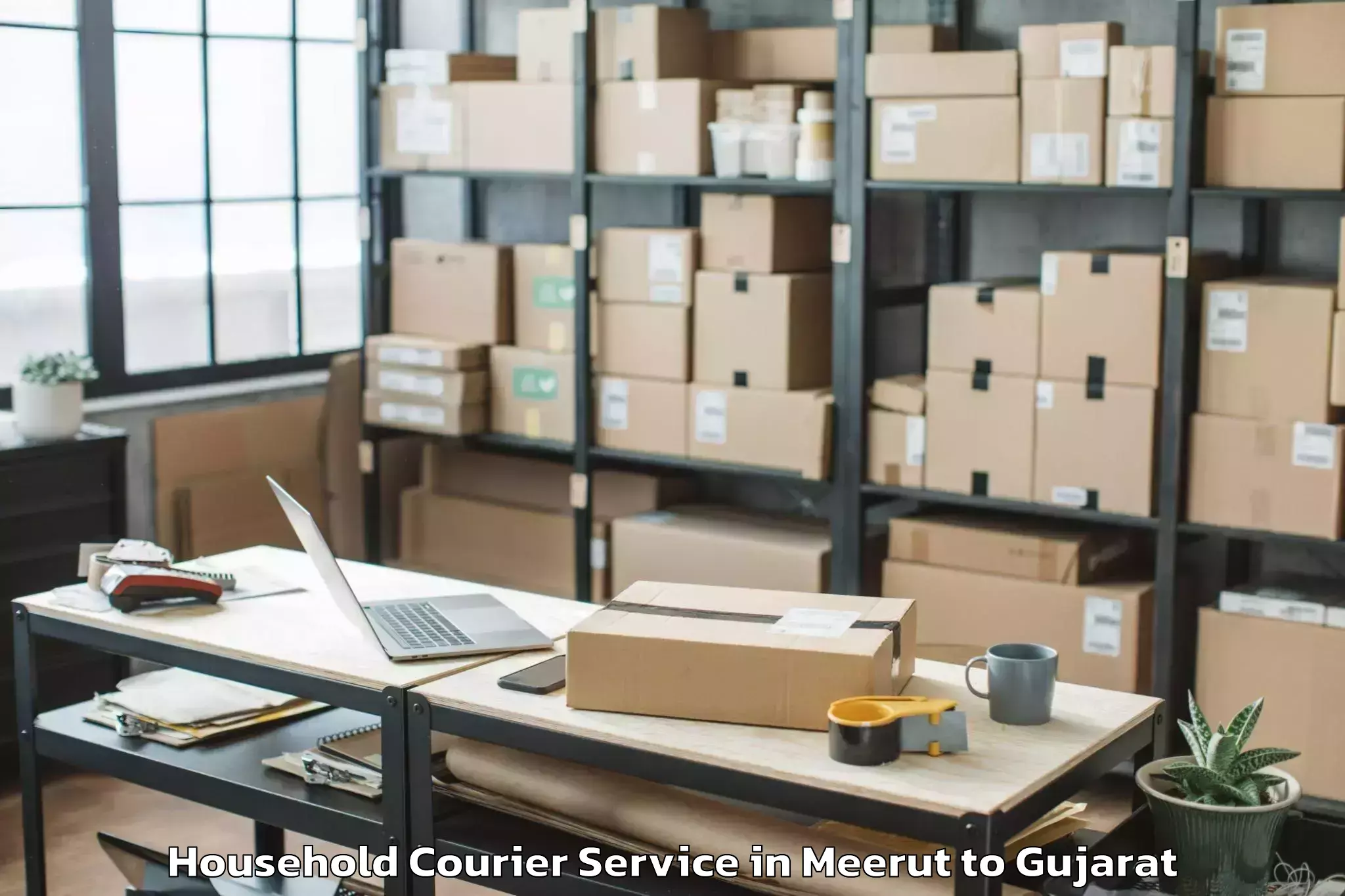 Top Meerut to Zer Household Courier Available